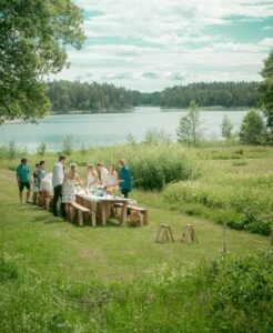 family gathering for a celebration of life after direct cremation