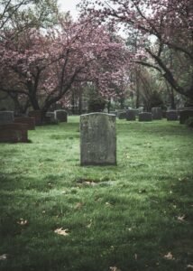 Traditional family grave with space for an ashes interment